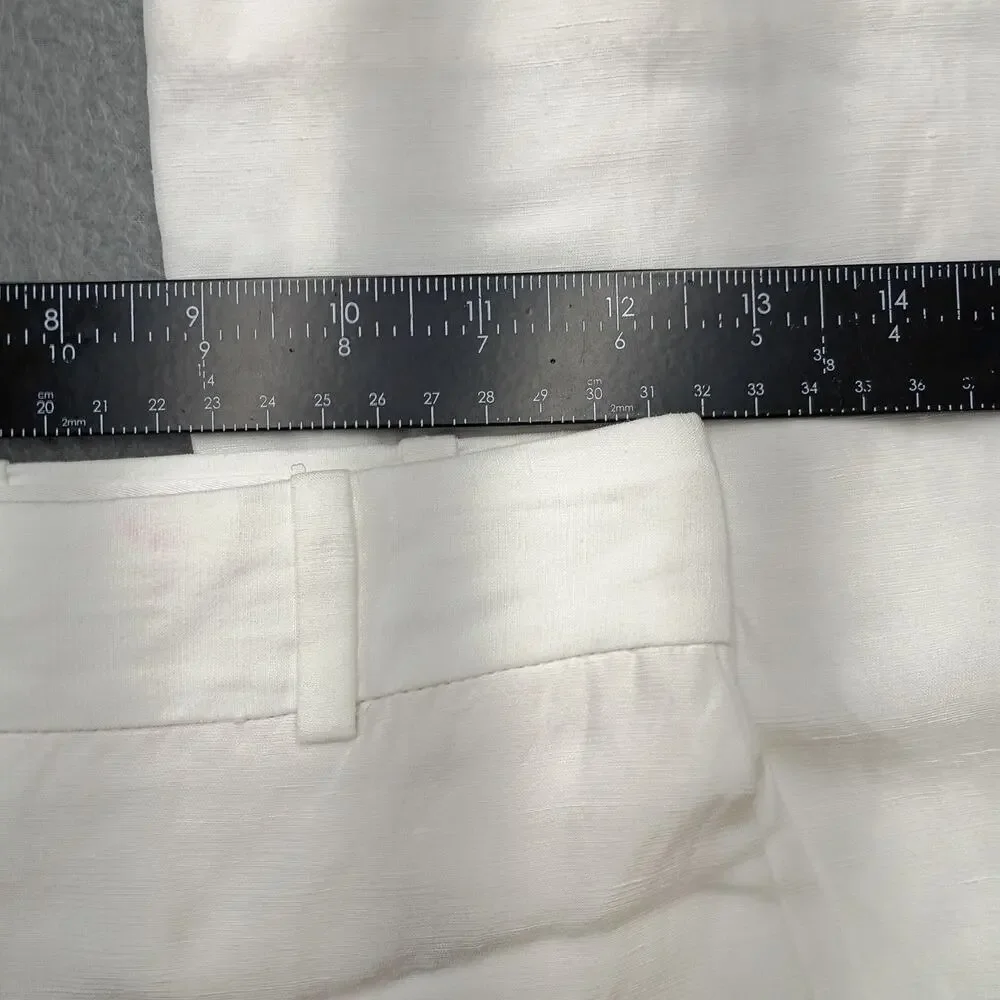 Babaton White Linen Blend Wide Leg Trousers Women’s Size 0 High Rise Pants boho